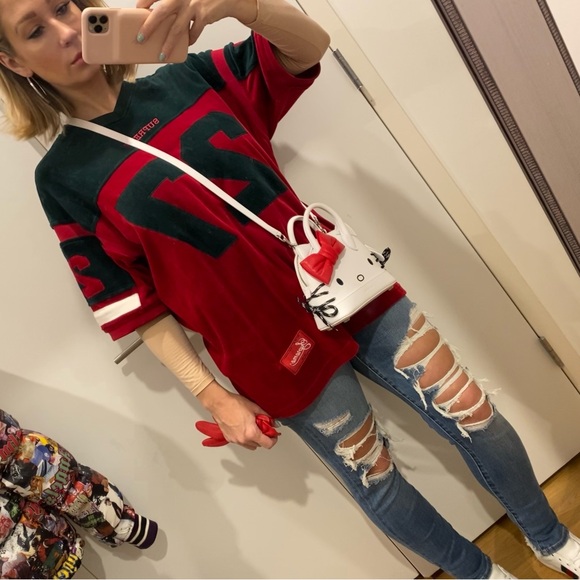 RARE Balanciaga x Hello Kitty White Leather / Red Bow Crossbody Bag with Receipt - Picture 13 of 13